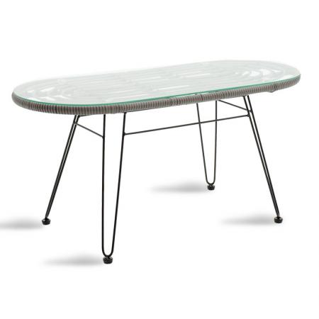 Masă Naoki  metal negru-gri-sticlă 100x45x46cm
