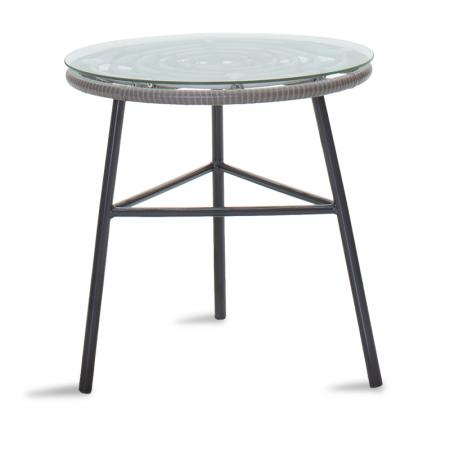Masa Gaus  metal negru-pe gri-sticla D45x46cm.