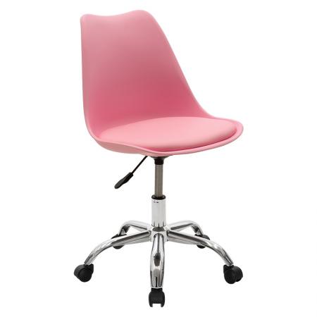 Scaun de birou Gaston II  din pp-pu, culoare roz