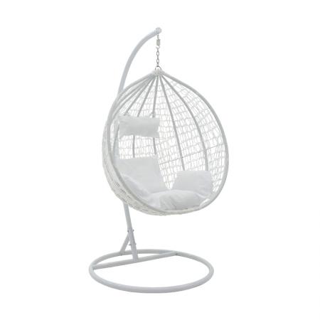Pandantiv Swing Zafer  din metal-pp-pernă, culoare albă, 106x103x200cm