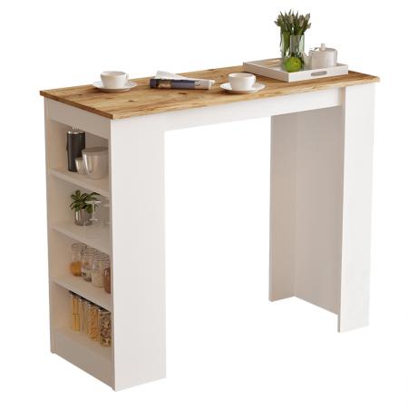 Masă de bar Riff  stejar alb 120x51.5x101.5cm