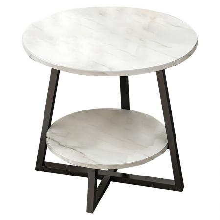 Masă de cafea Rota MDF culoare marmură albă-neagră D60x60cm