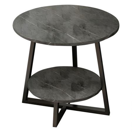 Masă de cafea Rota MDF culoare gri închis marmură-negru D60x60cm