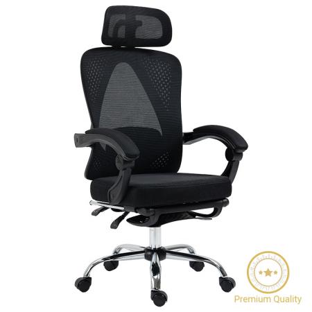 Scaun de birou manager cu suport pentru picioare Titan  Premium Quality material-plasă negru