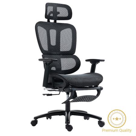 Scaun de birou manager cu suport pentru picioare Verdant , plasă de calitate premium, negru