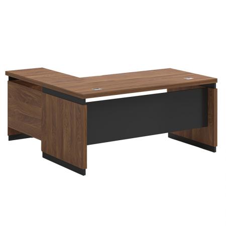 Birou profesional reversibil Oscar  nuc-cărbune 180x170χ76cm