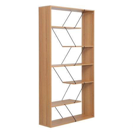 Bibliotecă Tars  sonoma-negru 84x24x157cm