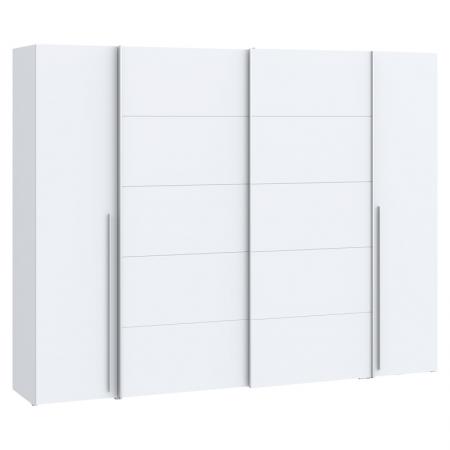 Dulap Verzo  cu 4 uși, melamină albă, 270.5x61.5x210.5cm