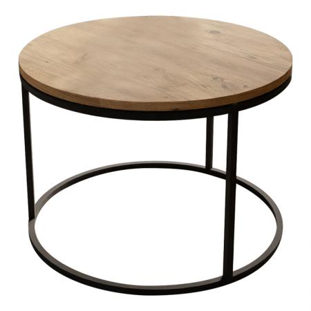 Masă de cafea Drion  stejar melaminat-metal negru D60x40cm