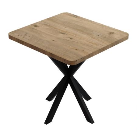 Masă Prestone  stejar melaminat-metal negru 70x70x75cm
