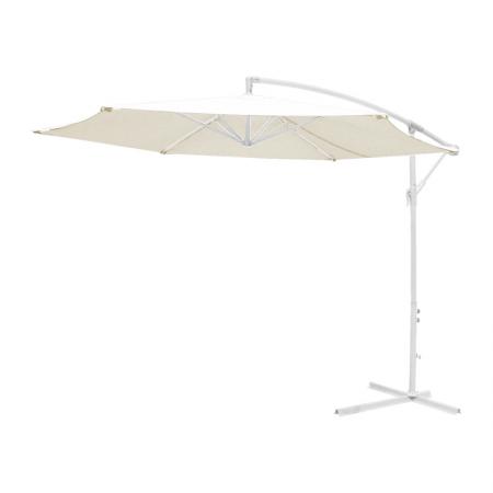 Umbrelă Jiopel  dintr-o singură bucată de material textil alb aluminiu-bej Φ3m