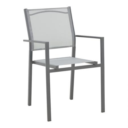 Fotoliu Confidence  antracit metal și textilenă gri 54x54x86cm