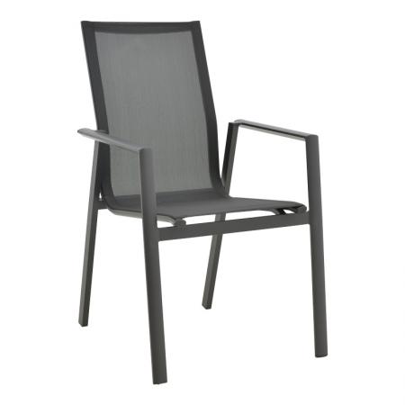 Fotoliu de grădină Dashiell  metal negru textilenă negru 71x58x94cm