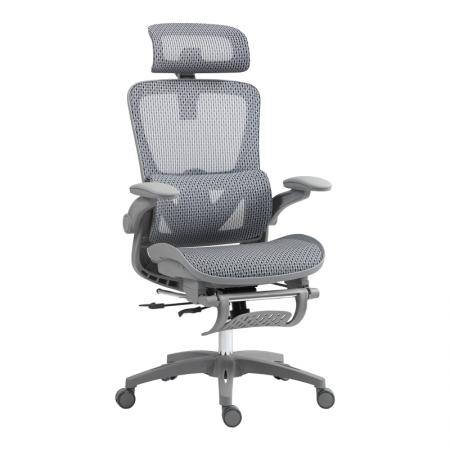 Scaun de lucru manager Zenyk  plasă gri 63x70x126cm