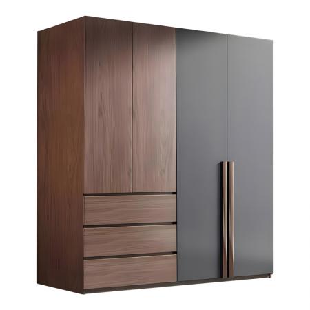 Dulap Sonlen  în nuanță de nuc-cărbune 160x52x195cm