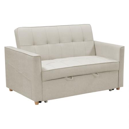 Canapea extensibilă cu 2 locuri Commit , material bej-gri, 142x93x90 cm
