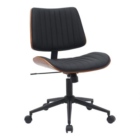Scaun de birou Amani  placaj negru PU-nuc 52x54x90.5cm