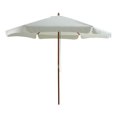 Umbrelă profesională Trigo  lemn alb-gălbui material textil Φ3m