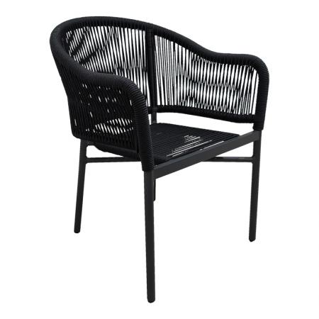 Fotoliu aluminiu Legana  antracit cadru ratan 56x66x82cm