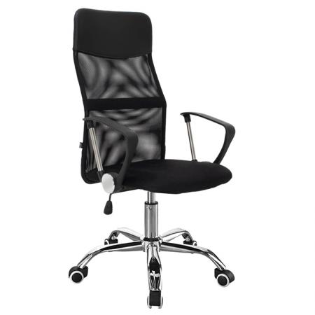 Scaun de birou Joel II  din plasă textilă în nuanță neagră 61x59x109.5-123cm