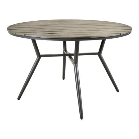Masă Appa Pakoworld din aluminiu și placaj, nuanță antracit, D120x74cm