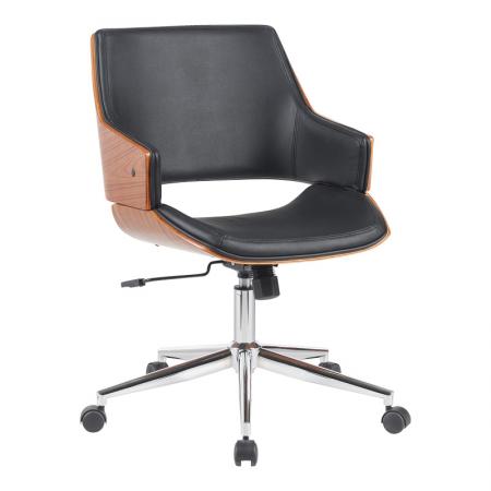 Scaun de birou Setulo Pakoworld, bază neagră din poliuretan-crom, 53x61x79-89cm
