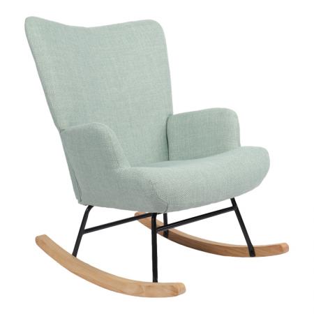 Fotoliu rotativ Jianna , material textil mentă și picioare în culoare naturală 79x64x89cm