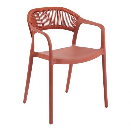 Fotoliu suprapunbil Ankara  din ratan de culoare teracotă 54x55.5x77cm