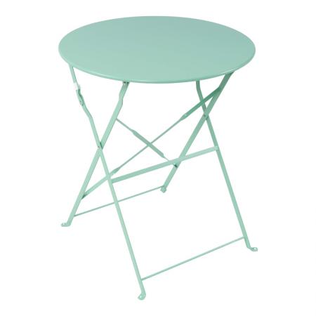 Masă bistro Pakoworld metalică pliabilă, culoare mentă, D60x71cm