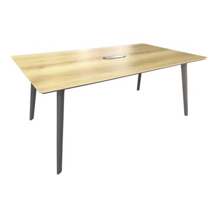 Masă de ședințe profesională Denith  gri închis-natural 180x100x75cm