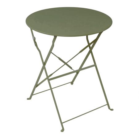 Masă bistro Pakoworld metalică pliabilă, culoare verde măsliniu, D60x71cm