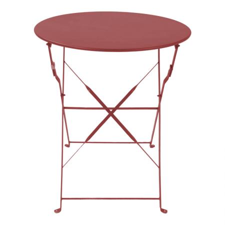 Masă bistro  metalică pliabilă în culoarea teracotă, D60x71cm