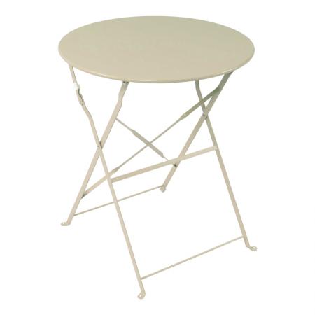 Masă bistro Pakoworld metalică pliabilă, culoare bej, D60x71cm