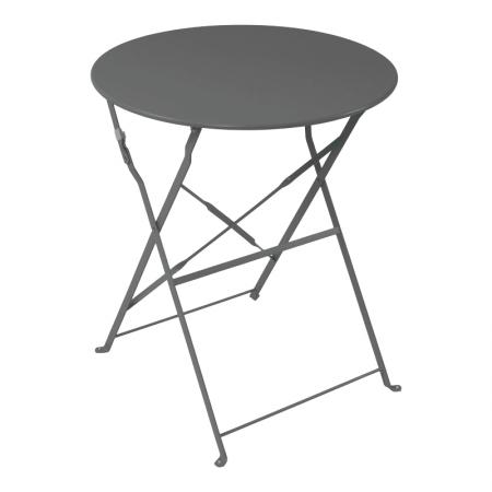 Masă bistro Pakoworld metalică pliabilă, culoare antracit, D60x71cm