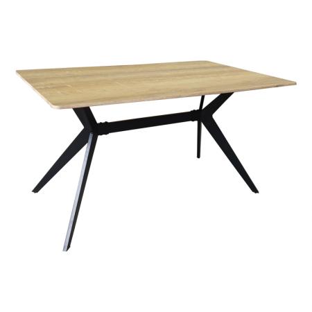 Masă Ezali Pakoworld Sonoma din MDF cu picioare metalice negre 140x80x75cm