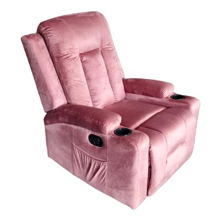 Fotoliu relaxant Gessel  catifea roz prăfuit 80x90x98cm