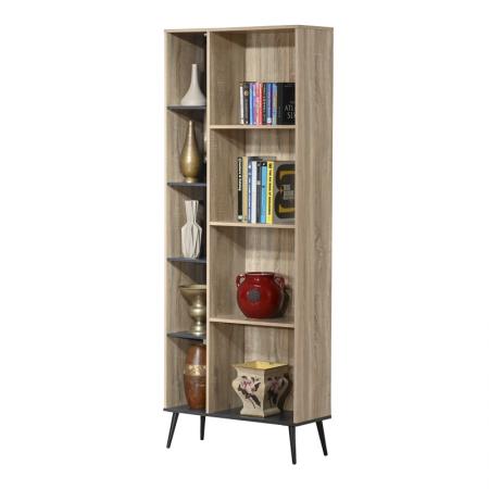 Bibliotecă Zezan  în culoarea sonoma-gri închis 76.5x30x200.5cm