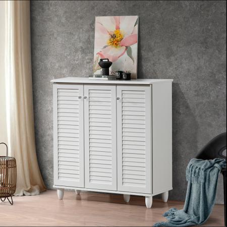 Dulap pantofi Santo  16 perechi în culoarea albă 89.5x34.5x91.5cm