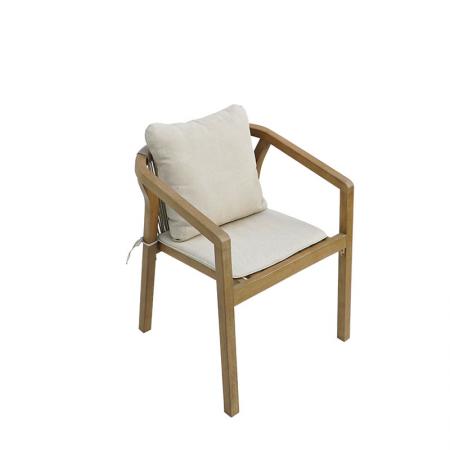 Fotoliu Malibu II  din lemn de salcâm, culoare bej natural 58x63x74cm