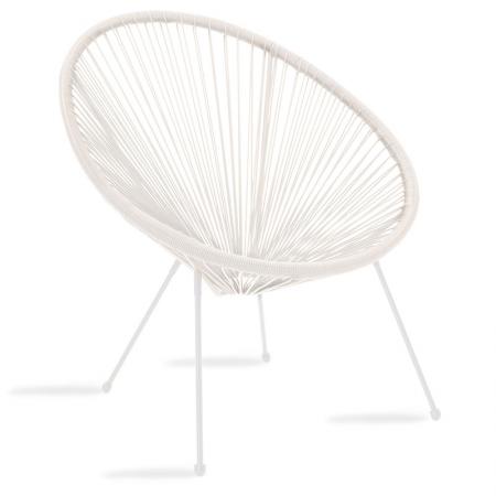 Fotoliu Acapulco  din metal-ratan alb 68.5x74.5x84cm