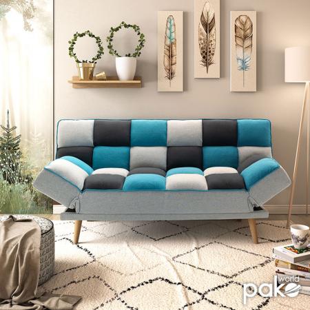 Canapea extensibilă cu 3 locuri Andy , material textil multicolor, 177x91x86cm