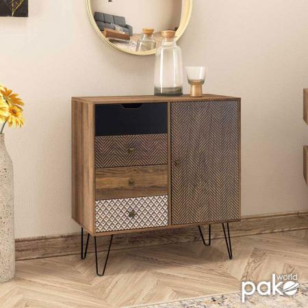 Sertar Boho  în culoarea nucului 79,5x39,5x86cm